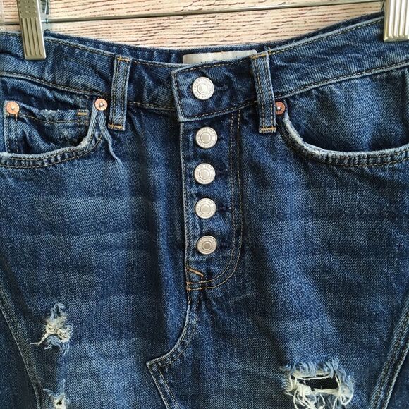 We The Free Distressed Denim Skirt - Blue - Picture 4 of 4